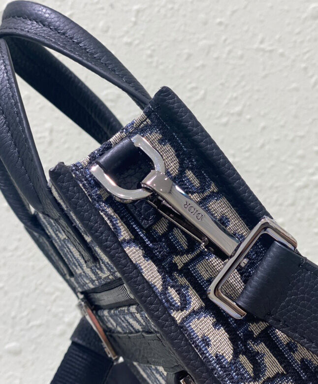 Christian Dior Safari North-South Mini Tote Bag Dark Blue